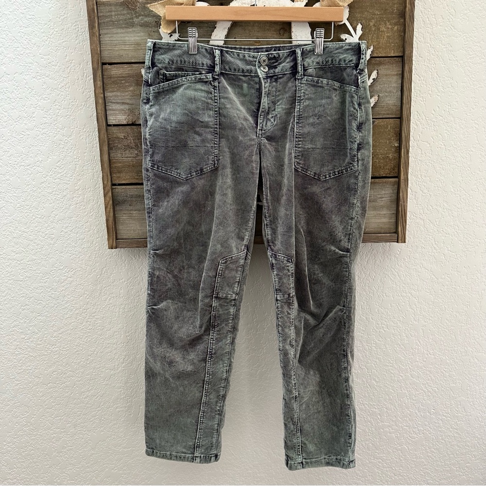 Anthropologie Pilcro green acid wash corduroy trouser pants size 29